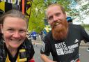 Laura 'Birdy' Bird with Russ Cook, who has just ran the full length of Africa.