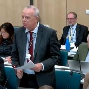 Cllr Mike Black speaking at Cambridgeshire County Council full council meeting on December 12.
