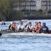 Rowers faced conditions on the River Thames.