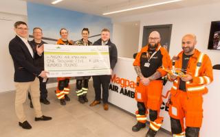 The cheque was handed over to the Magpas team.