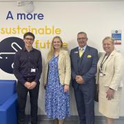 Cllr Sam Wakeford, Cllr Lara Davenport-Ray, Russell Marchant, Reed Environment, and Michelle Sacks from HDC.