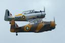 A Yale and a North American Harvard Mk.IV, nicknamed Wacky Wabbit, flying together at the IWM Duxford Showcase Day on Saturday, October 10. Picture: Gerry Weatherhead