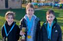 Natty Clifford, Tom Richards and Oliver Albone of Hunts Athletics Club won the gold medal in the U13 boys\' team event.
