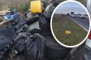 Huntingdonshire District Council sent teams to clear litter that had built-up on the verges of the A14.