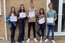 A Level students from Sawtry Village Academy celebrate their success.