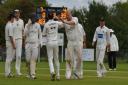 Eaton Socon celebrate a wicket on their way to victory in the National Village Cup in 2020 against Liphook & Ripsley.