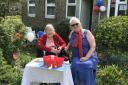 Dora Hardy, aged 96, enjoying a VE Day party  in Eaton Socon