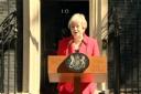 Theresa May on the BBC this morning outside Number 10 making her resignation speech.