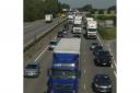 Congestion on the A14.
