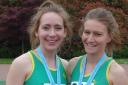 Ella Blake (left) and Siobhan Skinner (right) of Hunts AC both won county titles.