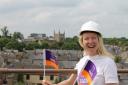 Jo Colbert, EACH partnerships manager for Cambridgeshire and North Essex, at the top of the tower in Huntingdon.