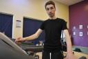 Triathlete Matt Hawksley, who has cheated death eight times, in training at One Leisure, Sawtry