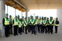 The topping out ceremony at Hinchingbrooke Hospital.
