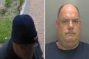 Police published a CCTV image in May (L) of a rogue trader who had taken money from a woman in her 80s, which helped them to identify Darren Moore and put him behind bars.