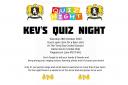 The Quiz Night takes place on October 28 at the club.