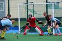 Mike Hornby scoring in the mixed game.