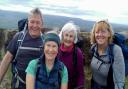 (From left to right) Phil, Jean, Judy and Alison during their walk along the Wales-England border on Offa\'s Dyke Path.