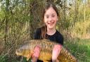 Lana Bartlett caught a 15lb 12oz Mirror on her first Carp fishing session.