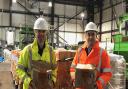 HDC leader, Cllr Ryan Fuller and Peter Griffiths from Bio-bean at Alconbury Weald.