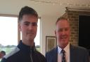 Scratch golfer Callum Jackson (left) with 2021 St Ives Golf Club captain Jim Watson.