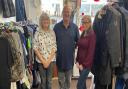 Dee Porter the manager of the Hospital Ward charity shop with volunteers Mark Lister and Margaret Heaney.