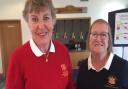 Essex Captain Janice Hazledine receives the Inter County Second Team Trophy from St Ives Lady Captain Marie Woodall.