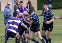 St Ives\' Connor O\'Neill stops a Stamford rival in his tracks