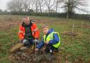 Gavin Smith, Head Gardener from Abbots Ripton Hall and the estate planting party helped the pupils plant trees.