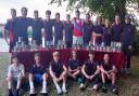Huntingdon Boat Club Juniors team pose with their trophies.