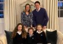Kimbolton School's headteacher's successor Will Chuter and his wife and children.