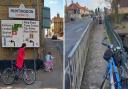 Examples of sub-standard walking and cycling infrastructure experienced by the Hunts Walking & Cycling Group.