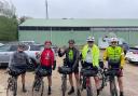 St Ives Cycling Club members Keith Maddocks, Nick Conway, Andy Wilson, Alan Humes and Alan Moules prepare to cycle on the Rebellion Way.