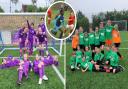 11 primary schools, including Crosshall Junior School in St Neots (L) and Warboys Primary Academy (R), played in the World Cup Football Festival.