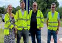 Cllr Sally-Ann Hart, South Cambs District Councillor, Cllr Alex Beckett, chair of highways and transport at Cambridgeshire County Council, Cllr Jose Hales, South Cambs District Councillor and Graham Clark, chair of Melbourn Parish Council