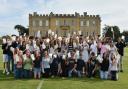 The Kimbolton pupils celebrated their GCSE results in front of the castle.