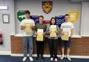 St Ivo students - left to right - Nathan Parker, Alfie Everett, Mei Yung Luu and and Jack Buckenham.