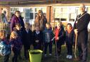 Mayor of St Neots, Councillor Rob Simonis, planting the tree at Priory Park Infant School and Playgroup.