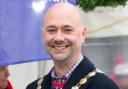 Mayor of St Neots, Councillor Rob Simonis, at the town's Christmas lights switch-on.