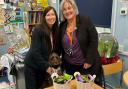 The welfare team at Abbey College, Ramsey, with Jasper, the  wellbeing dog.