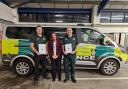 From volunteers to a career at the ambulance service, Matt Sharp (left) and Grant Harvey who have secured jobs at EEAST after completing the Volunteer to Career programme; they are pictured with Vikki Darby, leadership development manager.