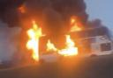 The bus fire on the M11 at junction 11.