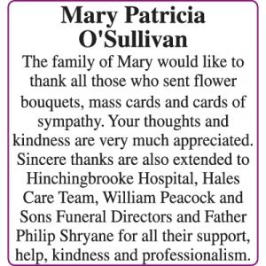Mary Patricia O'Sullivan