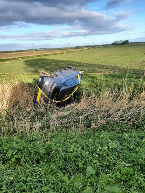 Car crash on Puddock Road leaves car in ditch 