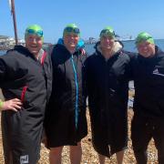 Four friends, Hugo McMullen, Fergus Wilson, James Jackson-Stops and Charlie Sampson, are swimming the English Channel for charity.