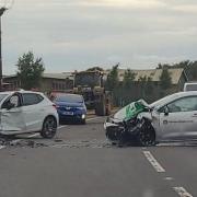 A blue Honda, a silver Seat Ibiza and a Toyota Corolla were involved in the crash.