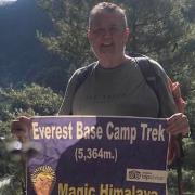 Ex-Royal Marine Paul Hunt during his trek to Everest Base Camp.