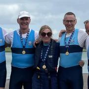 St Neots Rowing Club\'s winning coxed four: Stuart Williams, Bob Hetherington, Rachel Tackley, Jim Farrell, Kevin Sadler.