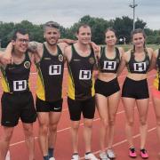 Part of the Hunts Athletic Club team that won round one of the Southern Athletics League.