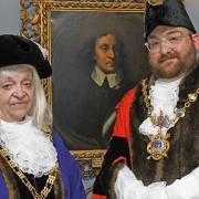 The new mayor of Huntingdon, Cllr David Landon Cole, alongside the new deputy mayor, Cllr Audrey McAdam.