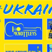 the poster for the Gig for Ukraine event taking place at the Black Bull pub in Godmanchester.